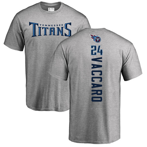 Tennessee Titans Men Ash Kenny Vaccaro Backer NFL Football #24 T Shirt->tennessee titans->NFL Jersey